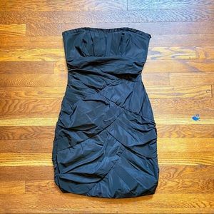 Max & Cleo black strapless ruched dress size 2